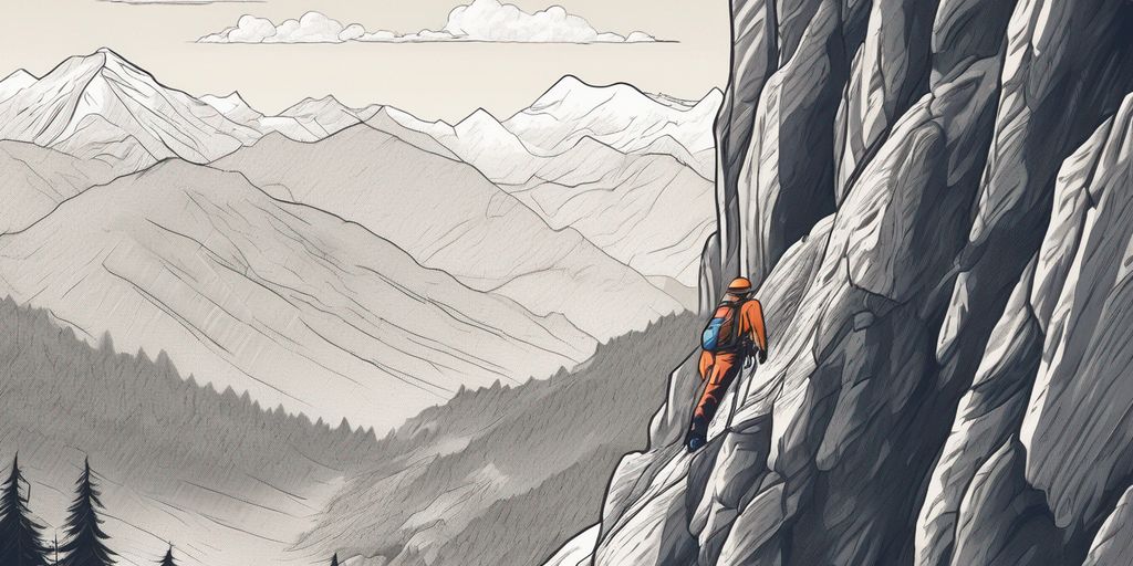 person climbing mountain